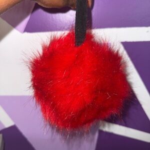 Vibrant Red Furry Ear Muffs